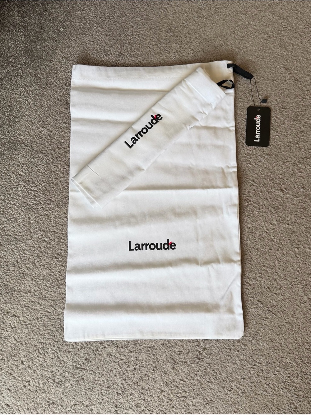 Larroude White Branded Fabric dust bags
